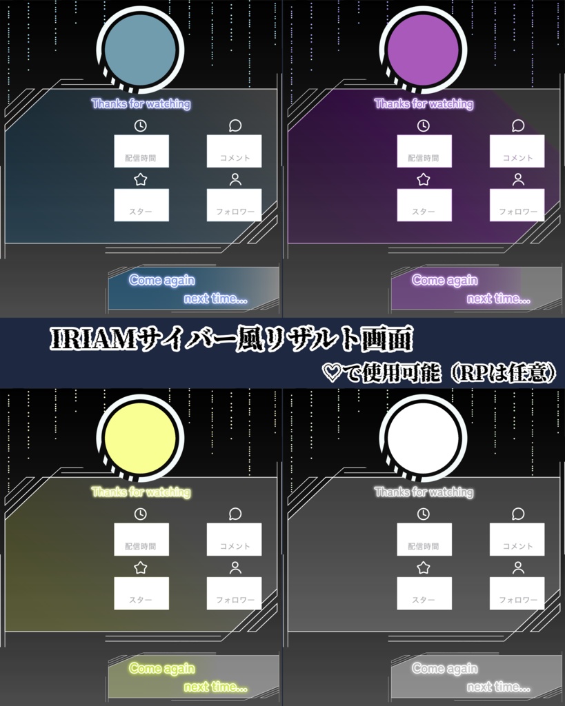 IRIAMサイバー風リザルト画面