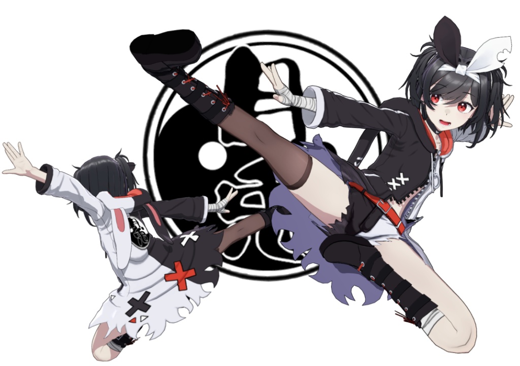 ◆MMD & VRchat用モデルデータ 月姫( KAGUYA )地雷系月兎パーカー