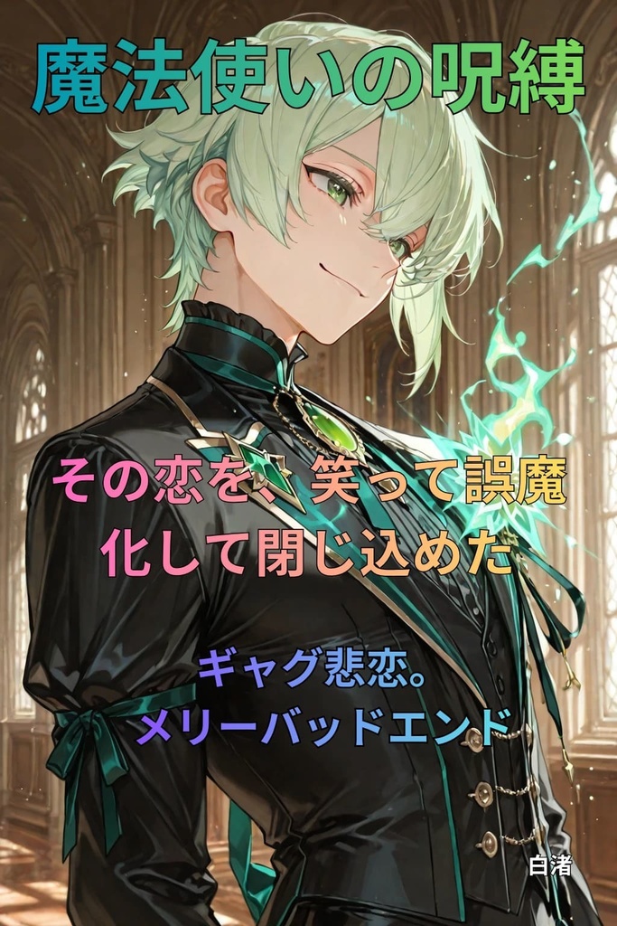 【オリジナル】電子書籍！高クオリティーAI生成フルカラー挿絵入り！魔法使いの呪縛〜その恋を、笑って誤魔化して閉じ込めた〜ギャグ悲恋。メリーバッドエンド