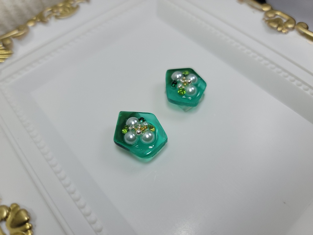 イヤリング・ピアス:グリーン1