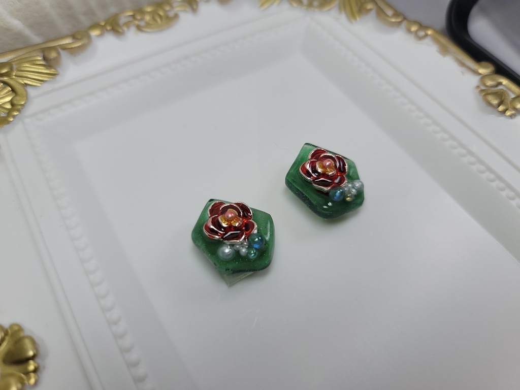 イヤリング・ピアス:グリーン2