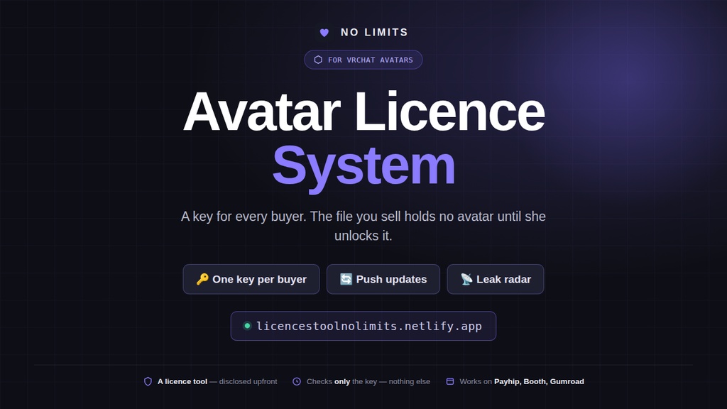 [VRC-VRCHAT] Keyed — Avatar Licence System | NO LIMITS