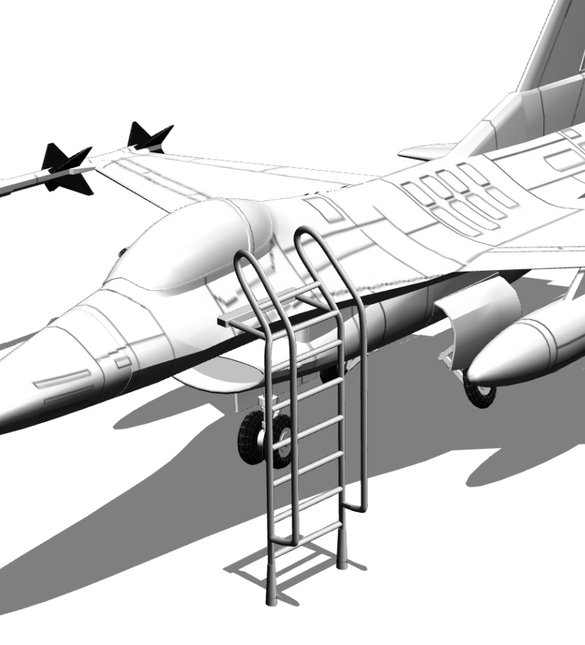 ３D 戦闘機用梯子　戦闘機　ボーディングラダー