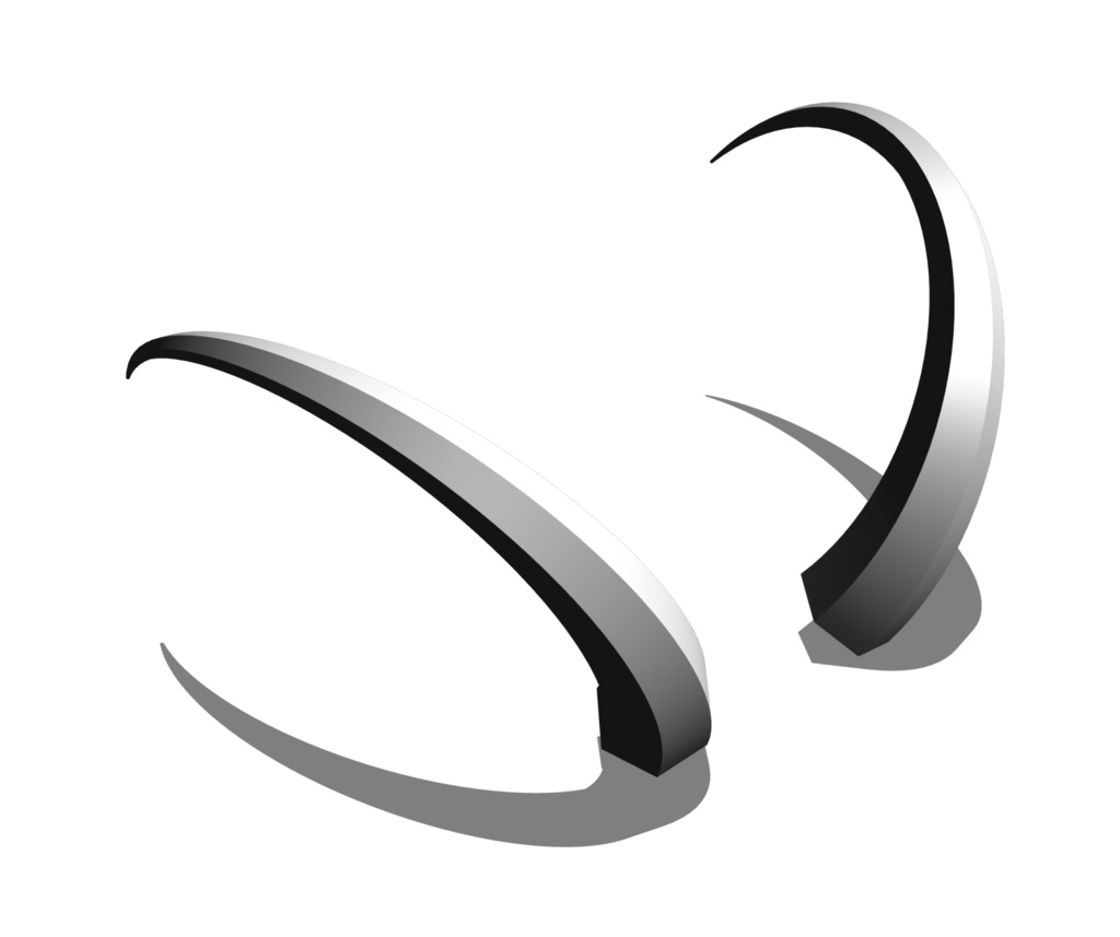 ３D 六角形の断面の角　羊　山羊　 Goat Horn　