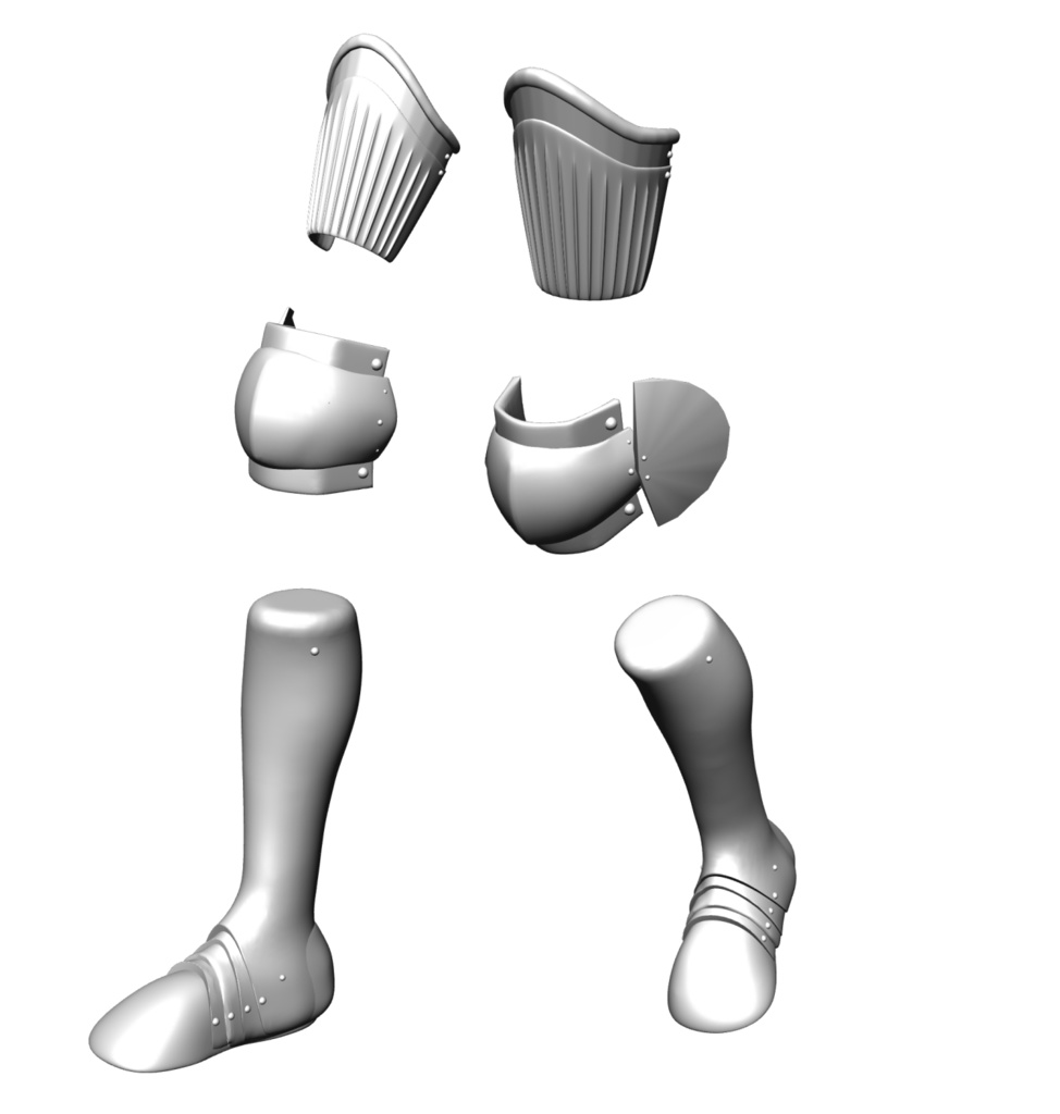 3D 西洋甲冑2.0 足具のみ armor 盔甲 갑옷 armatura armure Rüstung armadura броня