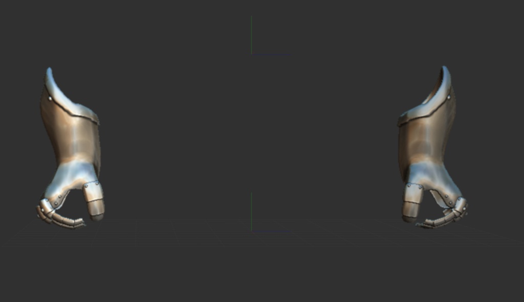 3D 西洋甲冑2.0 籠手のみ グーのポーズ