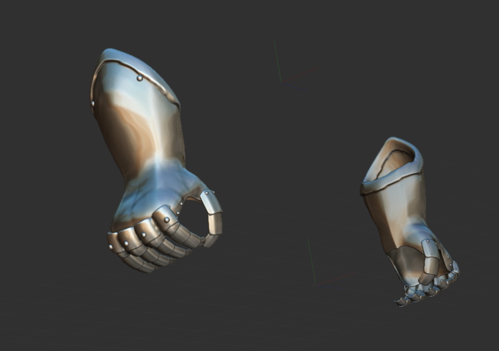 3D 西洋甲冑2.0 籠手のみ グーのポーズ