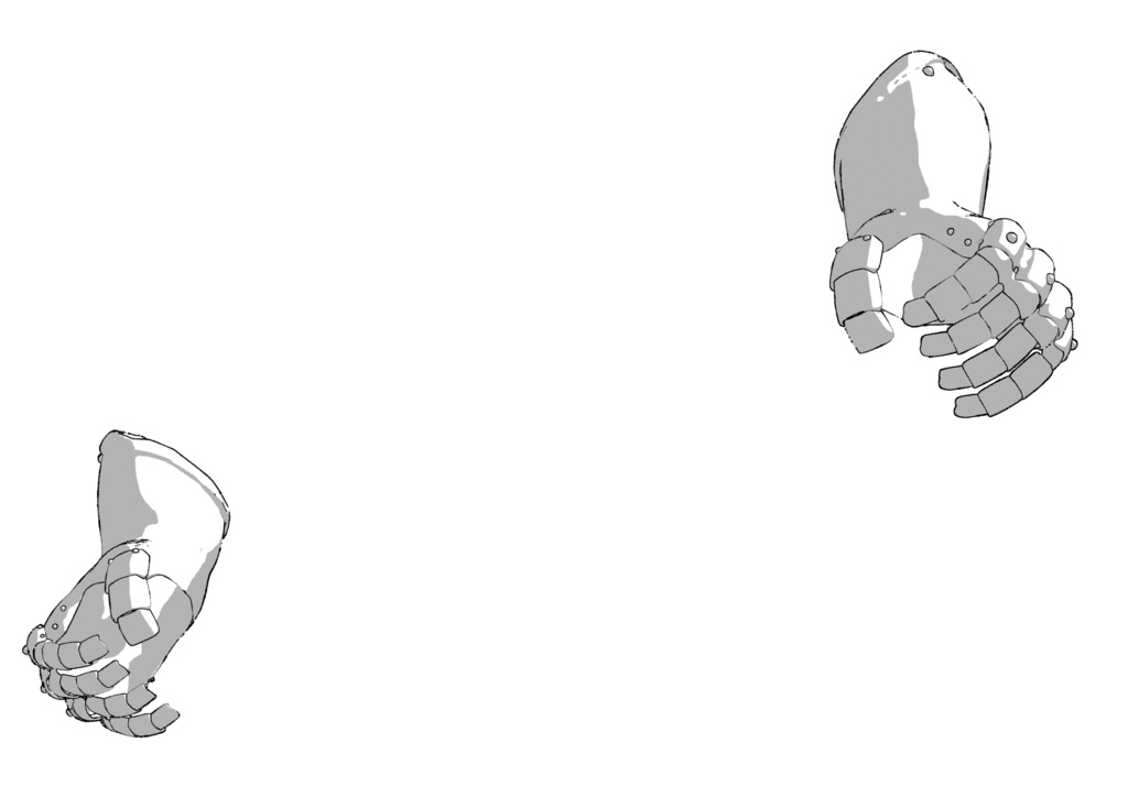 3D 西洋甲冑2.0 籠手のみ グーのポーズ