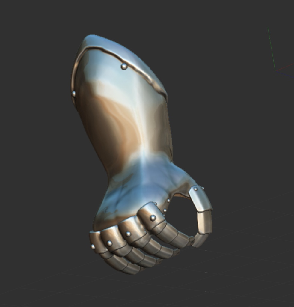 3D 西洋甲冑2.0 籠手のみ グーのポーズ