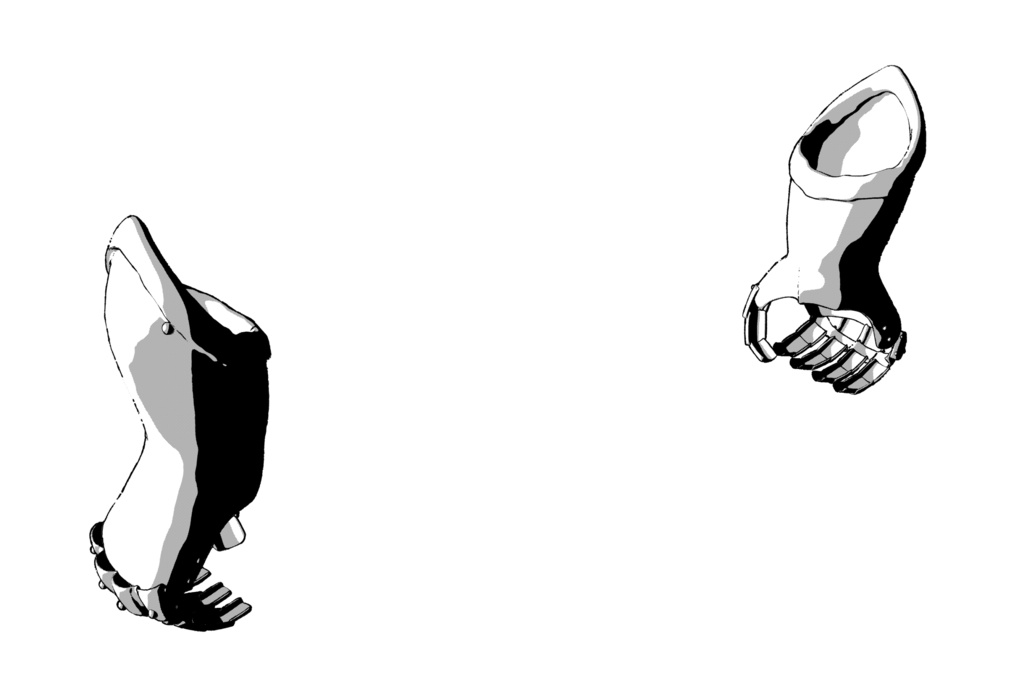 3D 西洋甲冑2.0 籠手のみ グーのポーズ