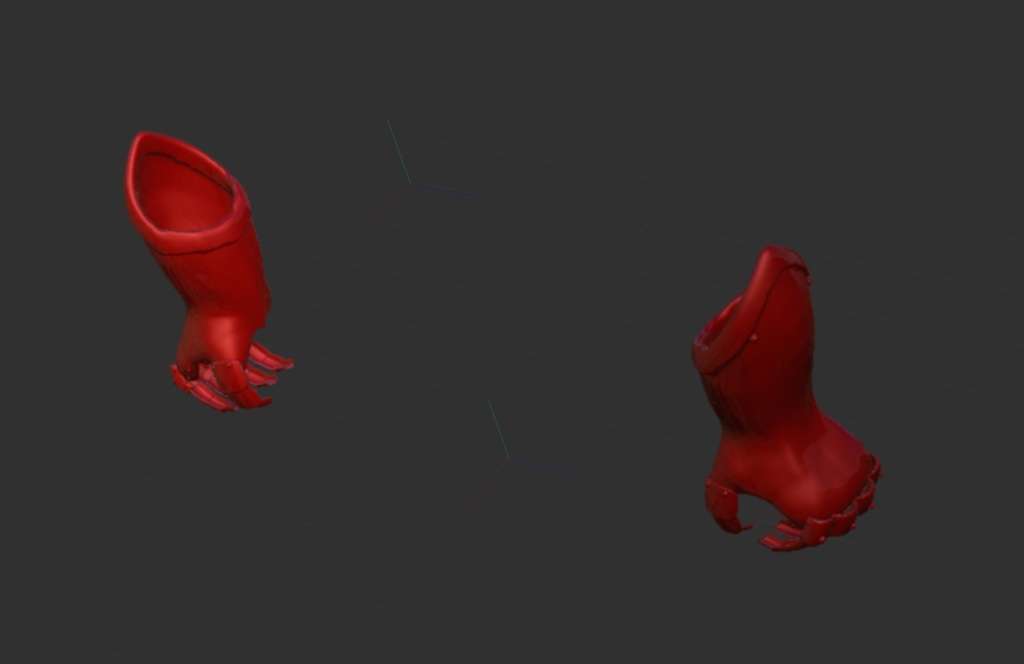 3D 西洋甲冑2.0 籠手のみ グーのポーズ