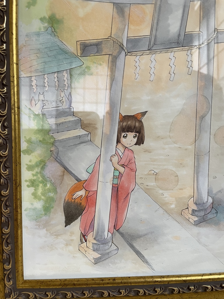 【完売御礼】アナログ　原画　「稲荷神社の狐娘ちゃん」　