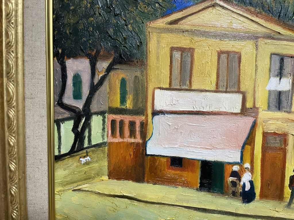 原画「野良猫だらけの〜黄色い家」 油絵 F20