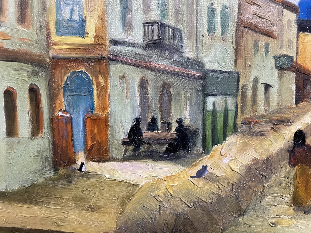 原画「野良猫だらけの〜黄色い家」 油絵 F20