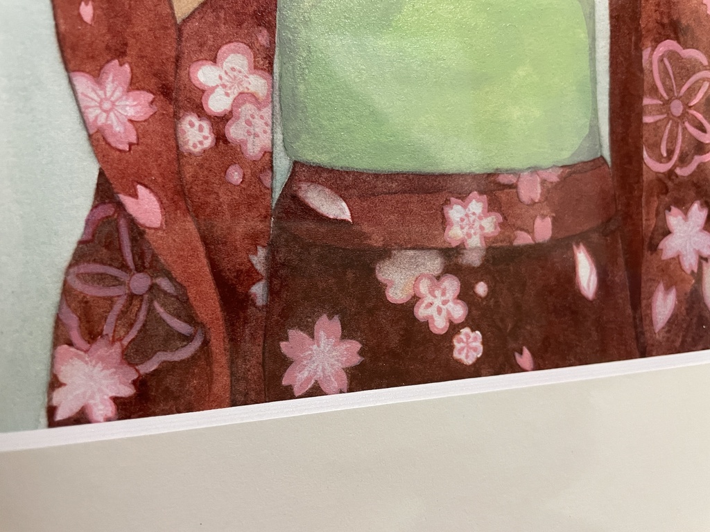 原画「招き猫猫の音頭」 水彩画 F4