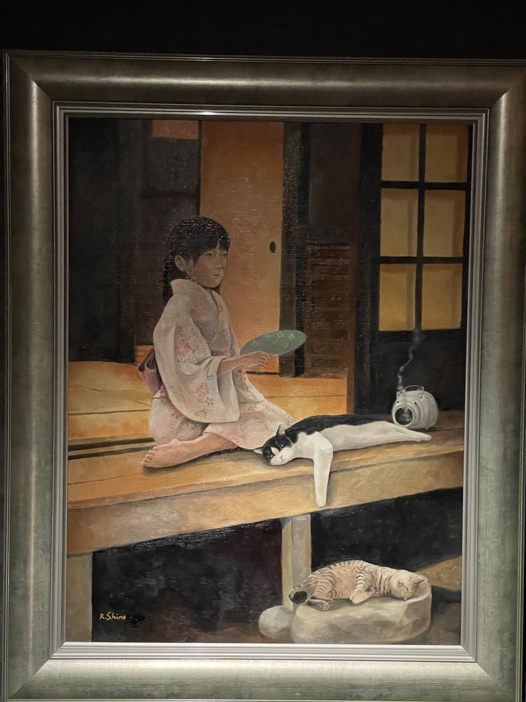 原画「縁側で夕涼み」 油彩 P15