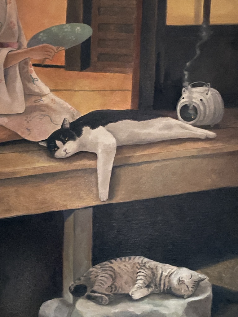 原画「縁側で夕涼み」 油彩 P15