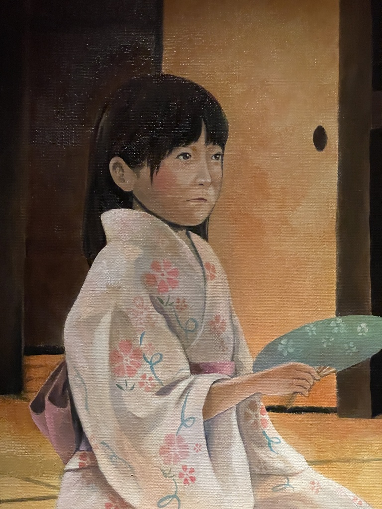 原画「縁側で夕涼み」 油彩 P15