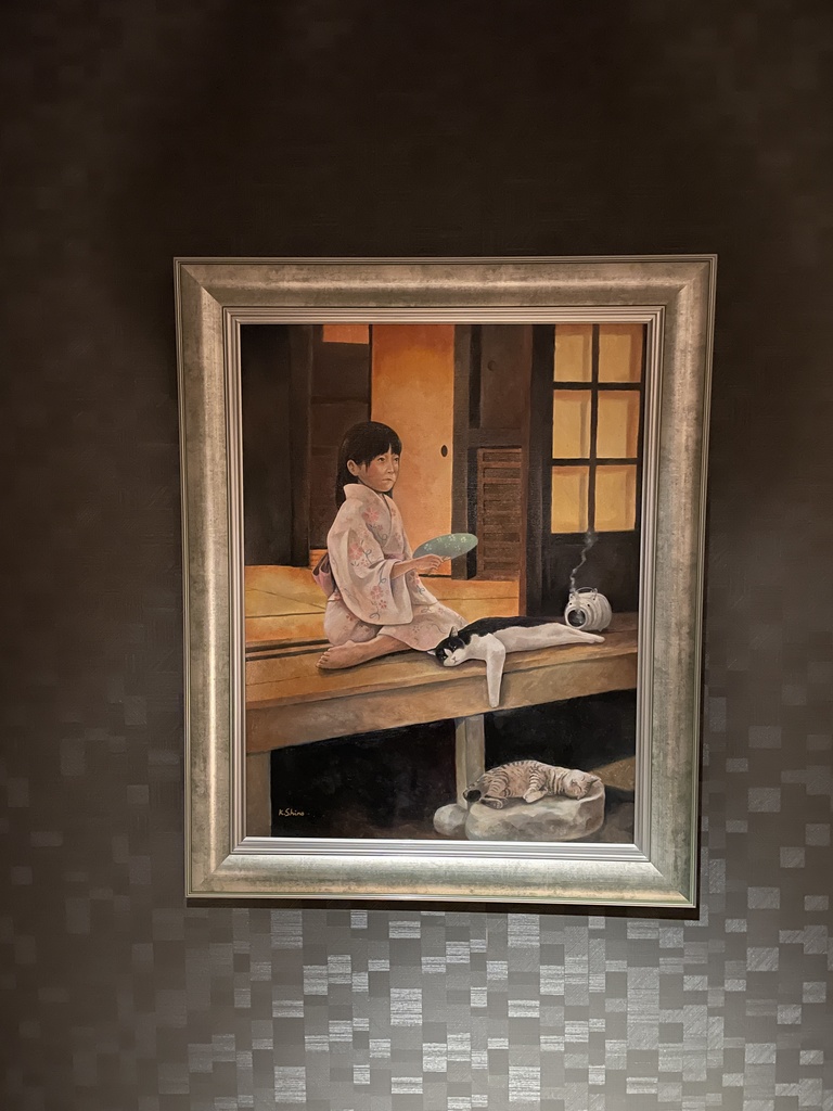 原画「縁側で夕涼み」 油彩 P15