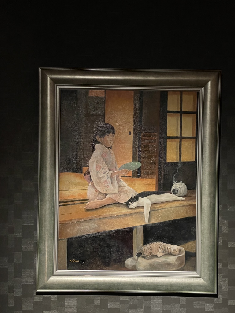 原画「縁側で夕涼み」 油彩 P15