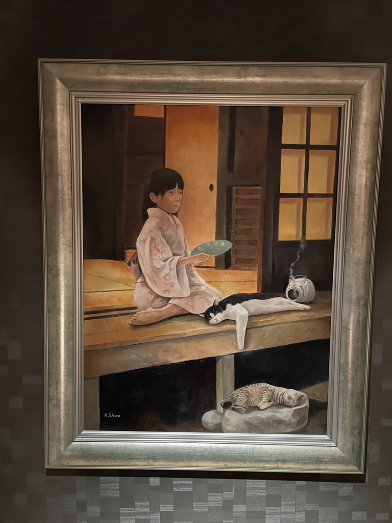 原画「縁側で夕涼み」 油彩 P15