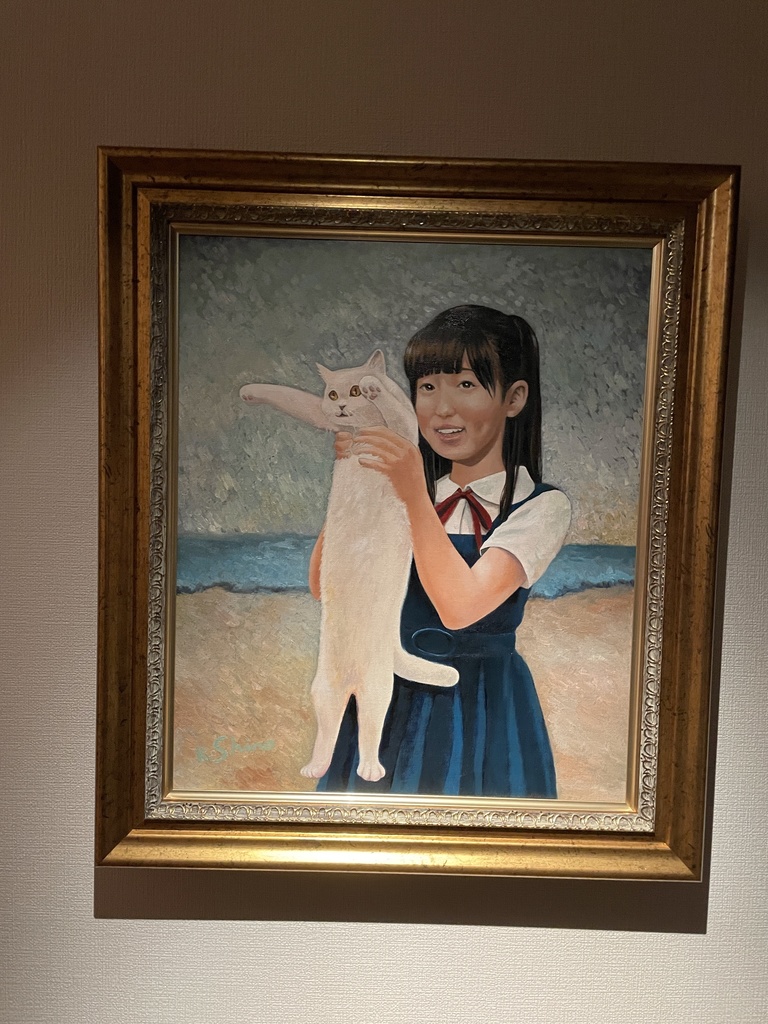 かいがのみせあかちゃんの絵画原画「アカキチの肖像２」F8・油彩