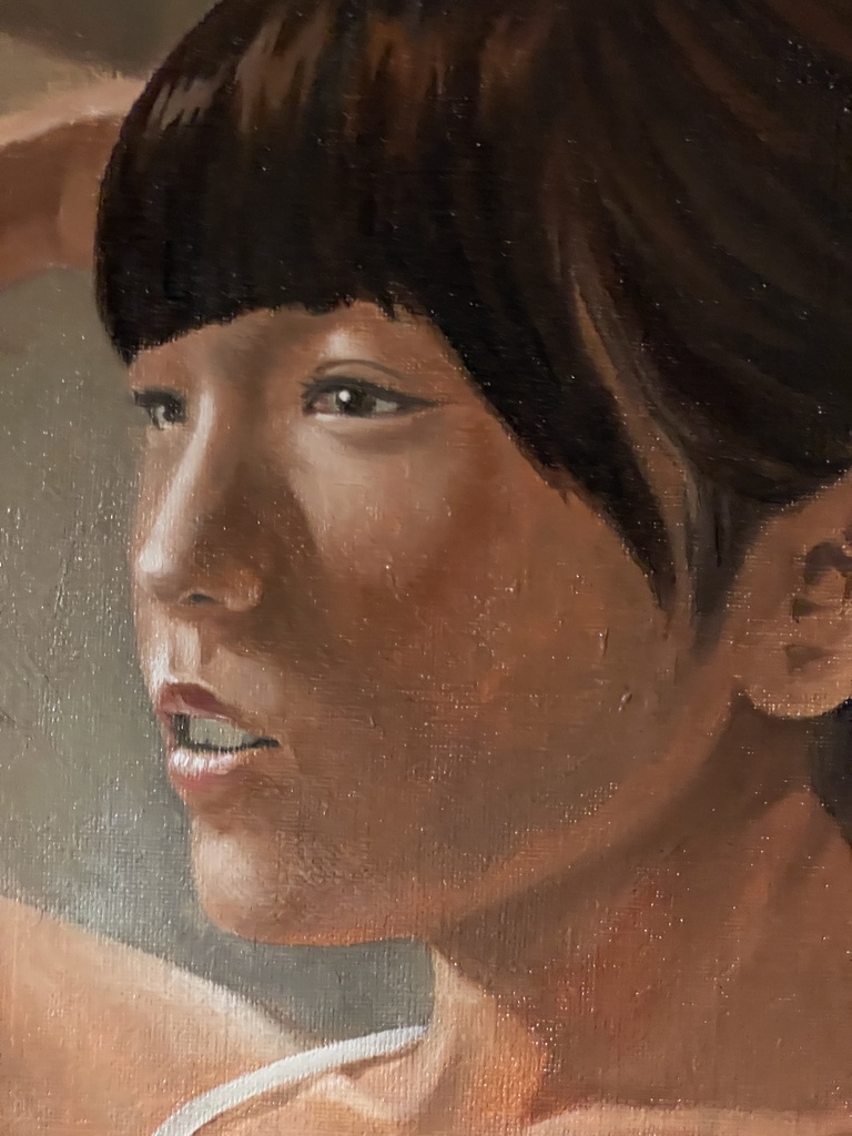 原画 油絵「ポニーテール」 F6