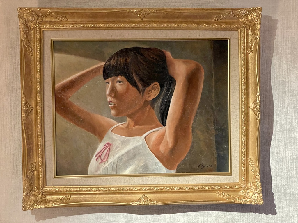 原画 油絵「ポニーテール」 F6