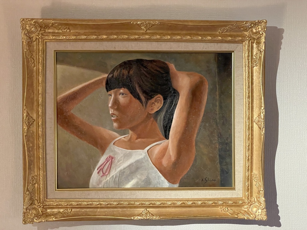 原画 油絵「ポニーテール」 F6