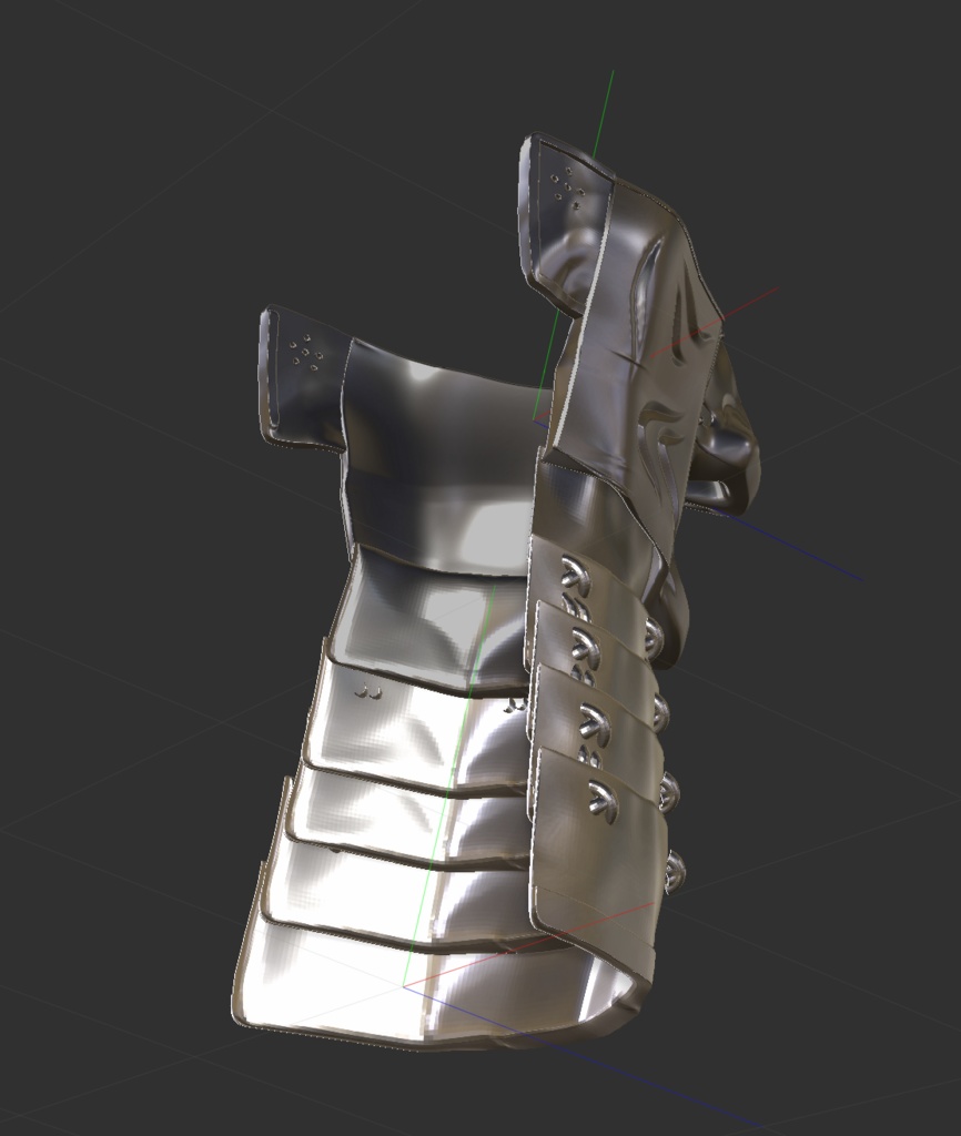 3D日本鎧 面頬(めんぽお)「.obj」