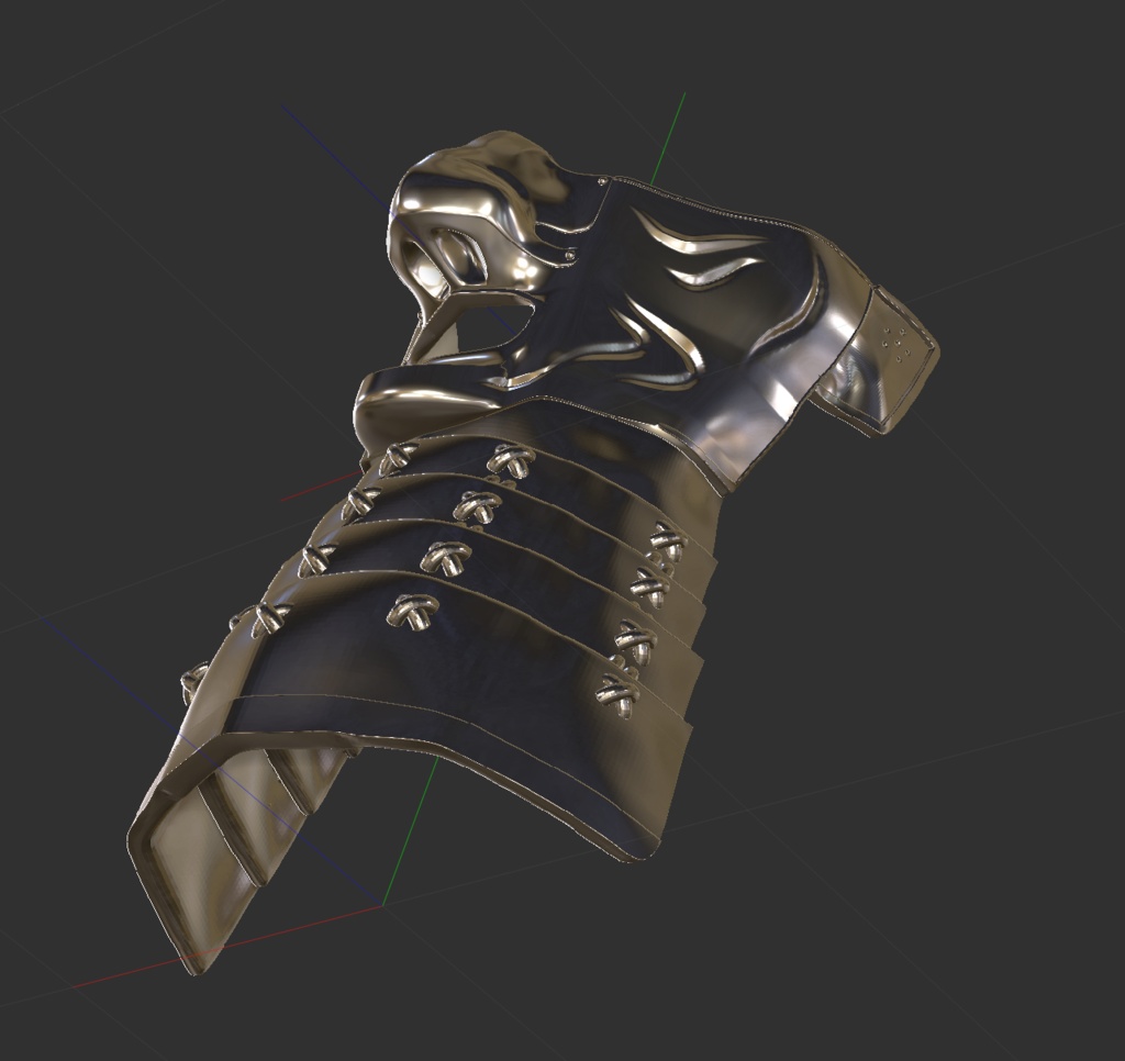 3D日本鎧 面頬(めんぽお)「.obj」