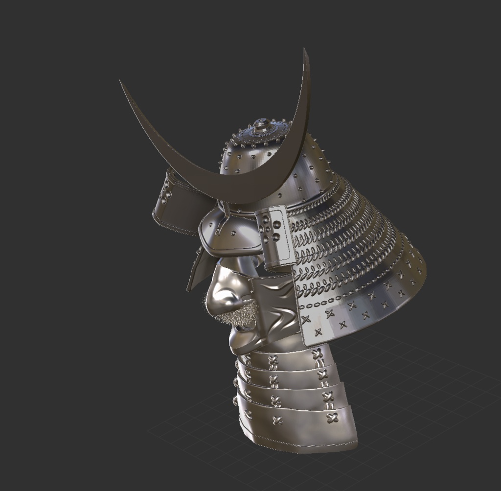 3D 日本将軍兜 「.obj」