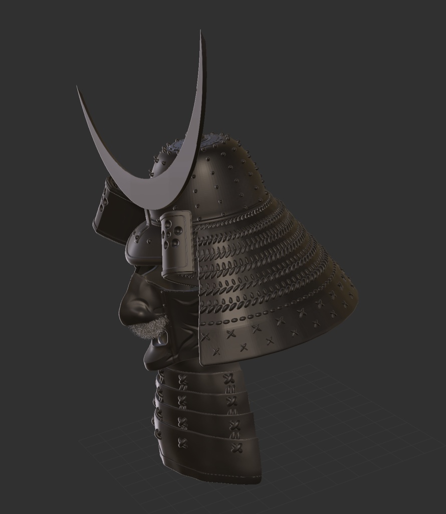 3D 日本将軍兜 「.obj」