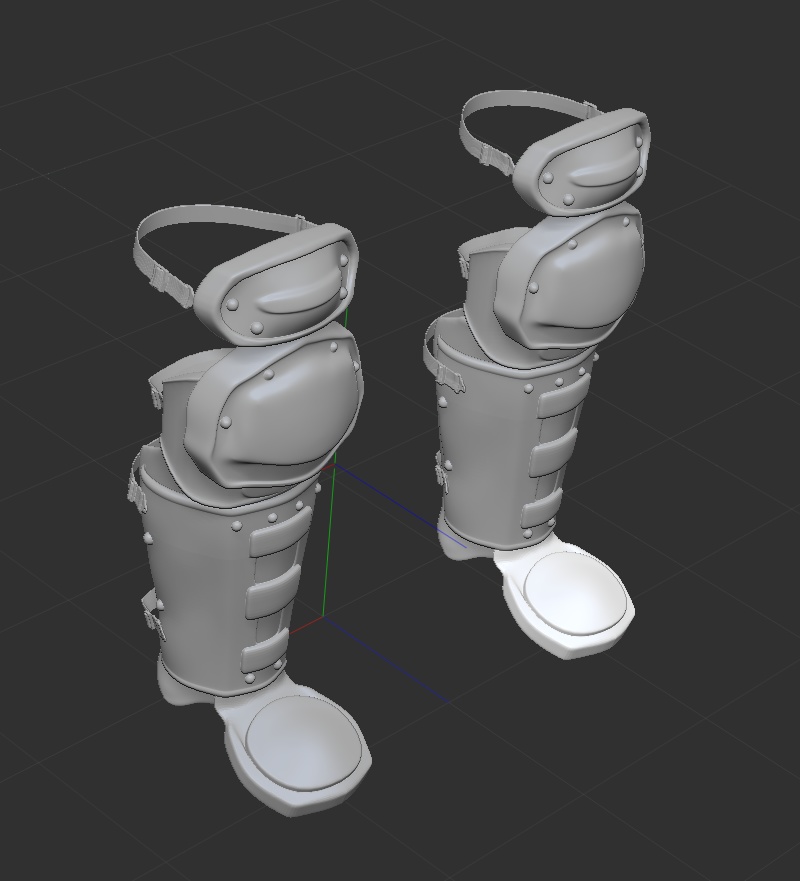 3D野球レガース 「.obj」