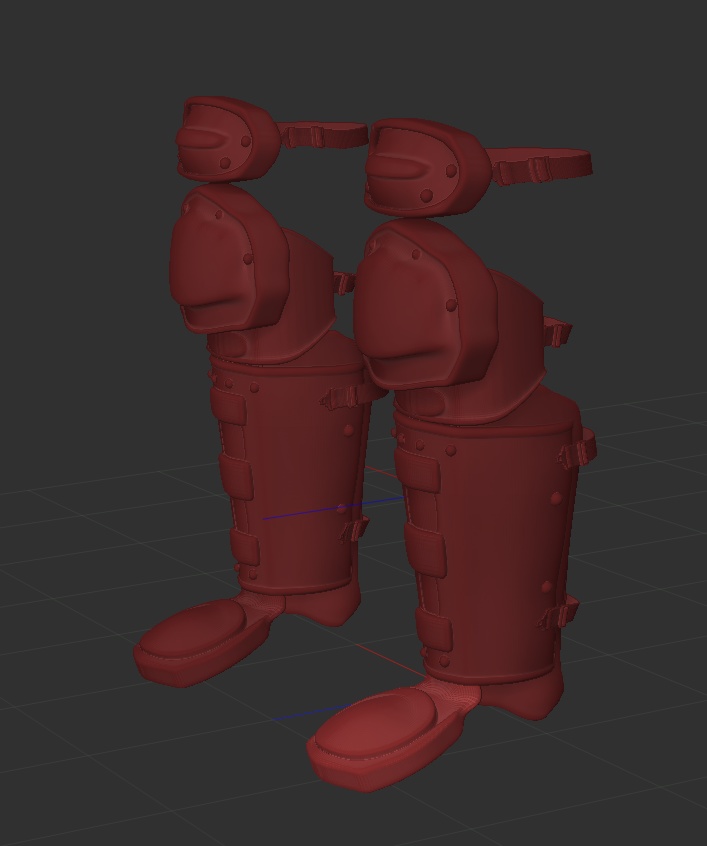 3D野球レガース 「.obj」