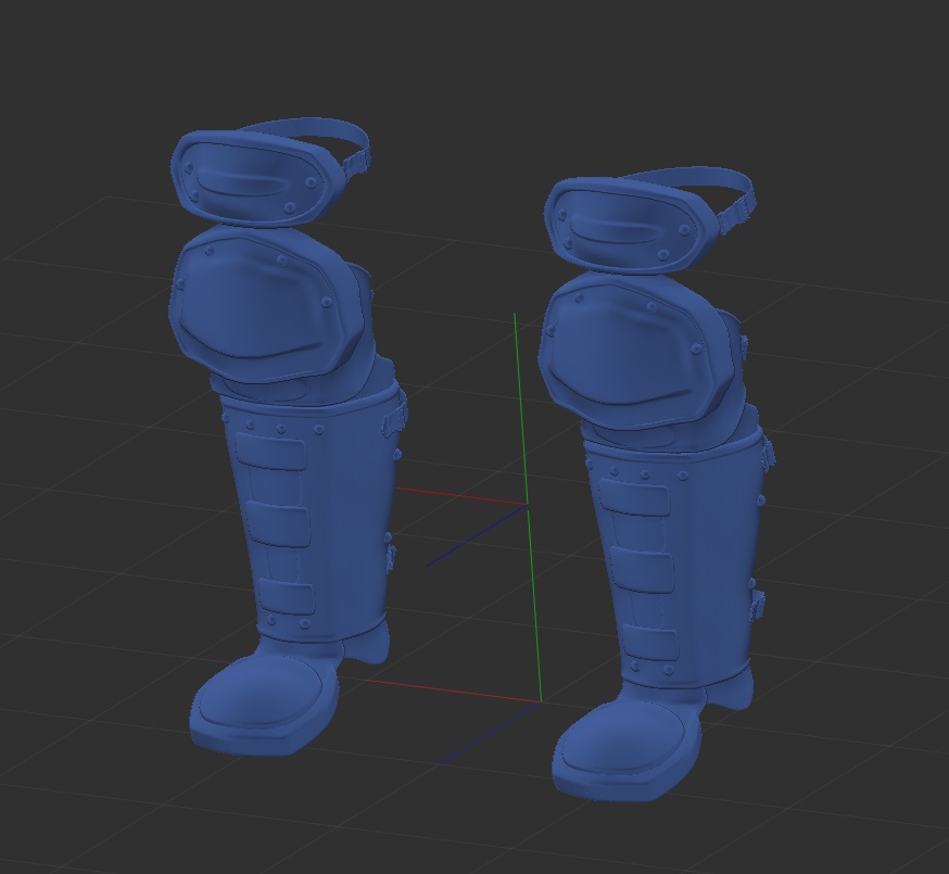 3D野球レガース 「.obj」