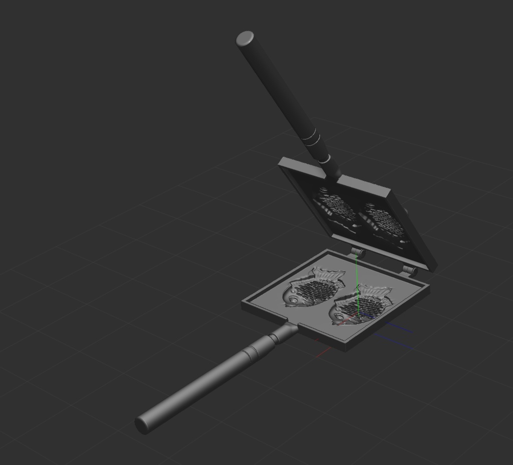 3Dたい焼き器(開く)「.obj」