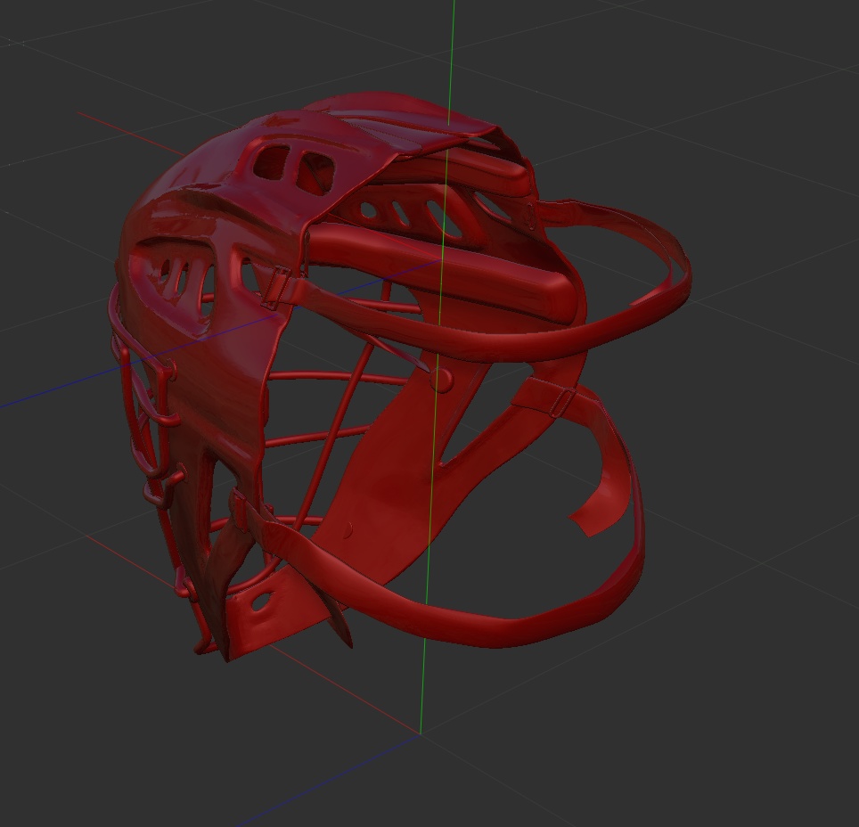 3D野球捕手ヘルメット「.obj」