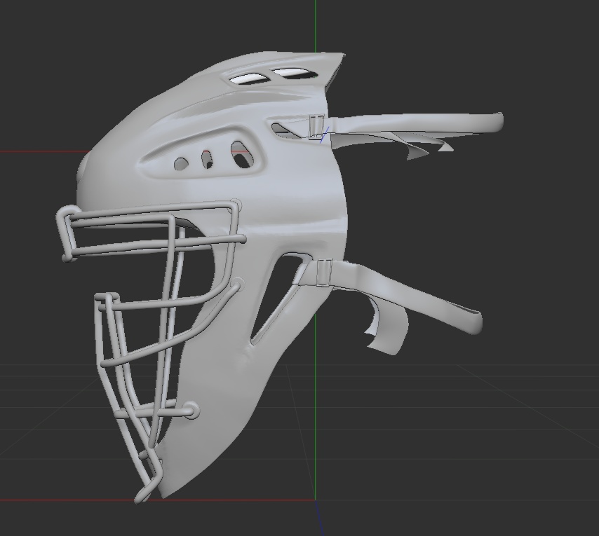 3D野球捕手ヘルメット「.obj」