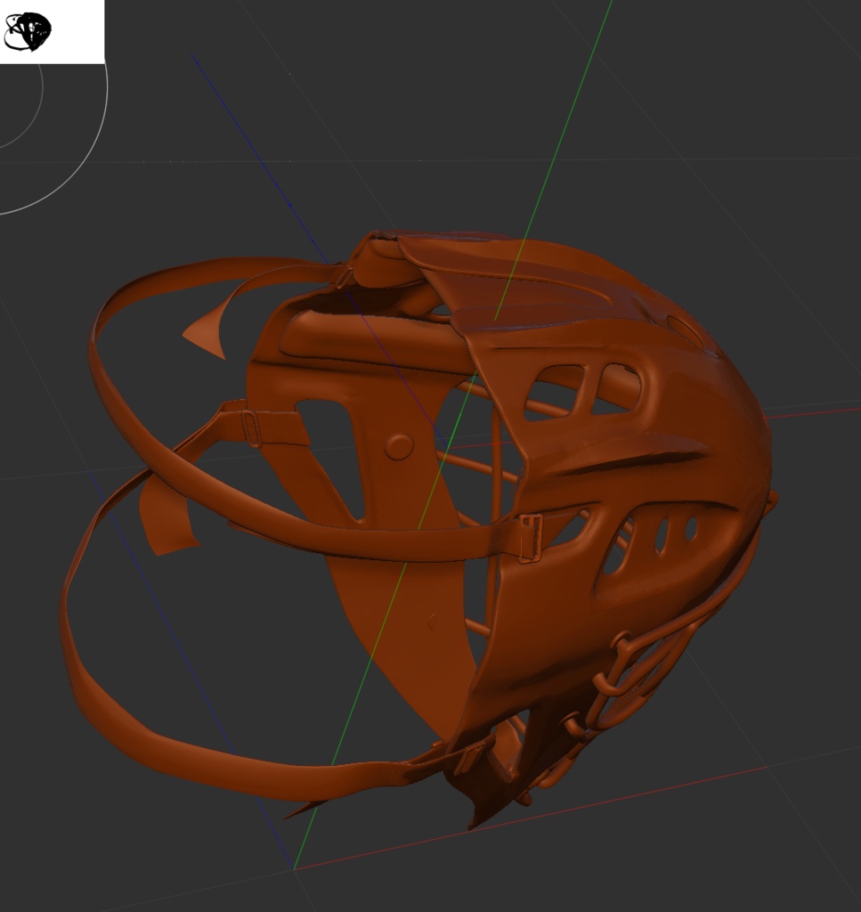3D野球捕手ヘルメット「.obj」