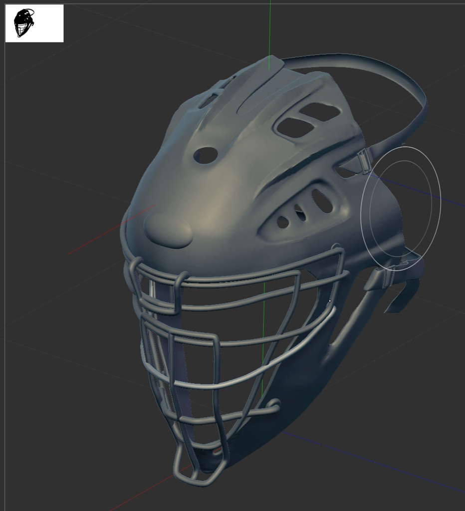 3D野球捕手ヘルメット「.obj」