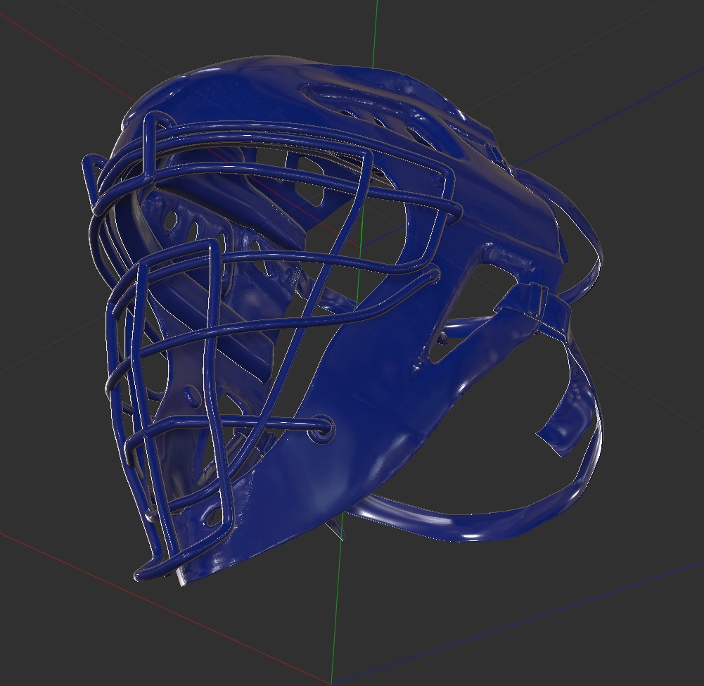3D野球捕手ヘルメット「.obj」