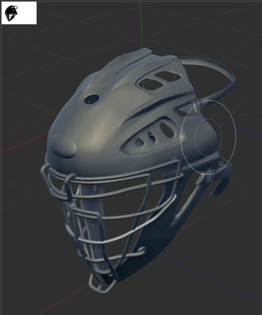 3D野球捕手ヘルメット「.obj」