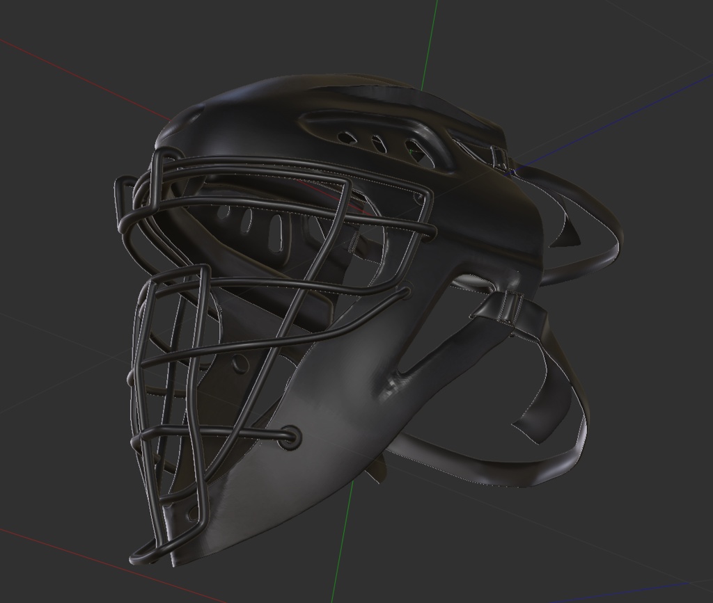 3D野球捕手ヘルメット「.obj」