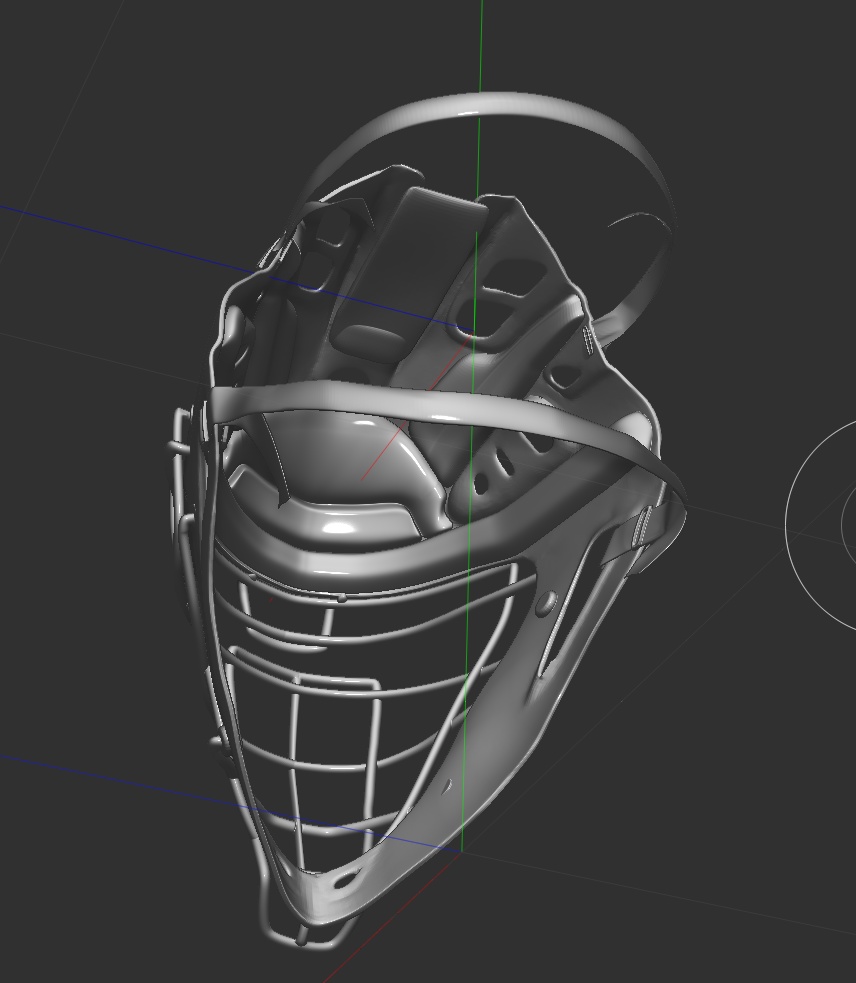 3D野球捕手ヘルメット「.obj」
