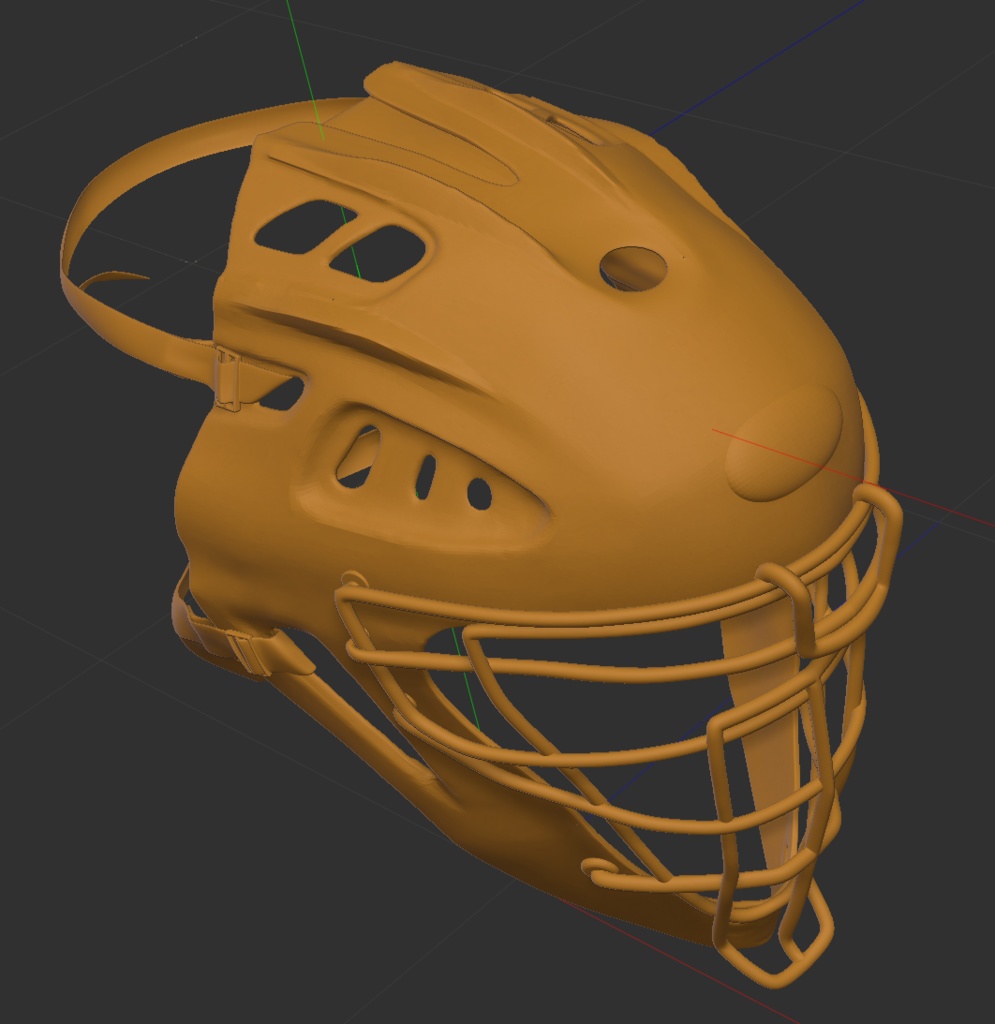 3D野球捕手ヘルメット「.obj」