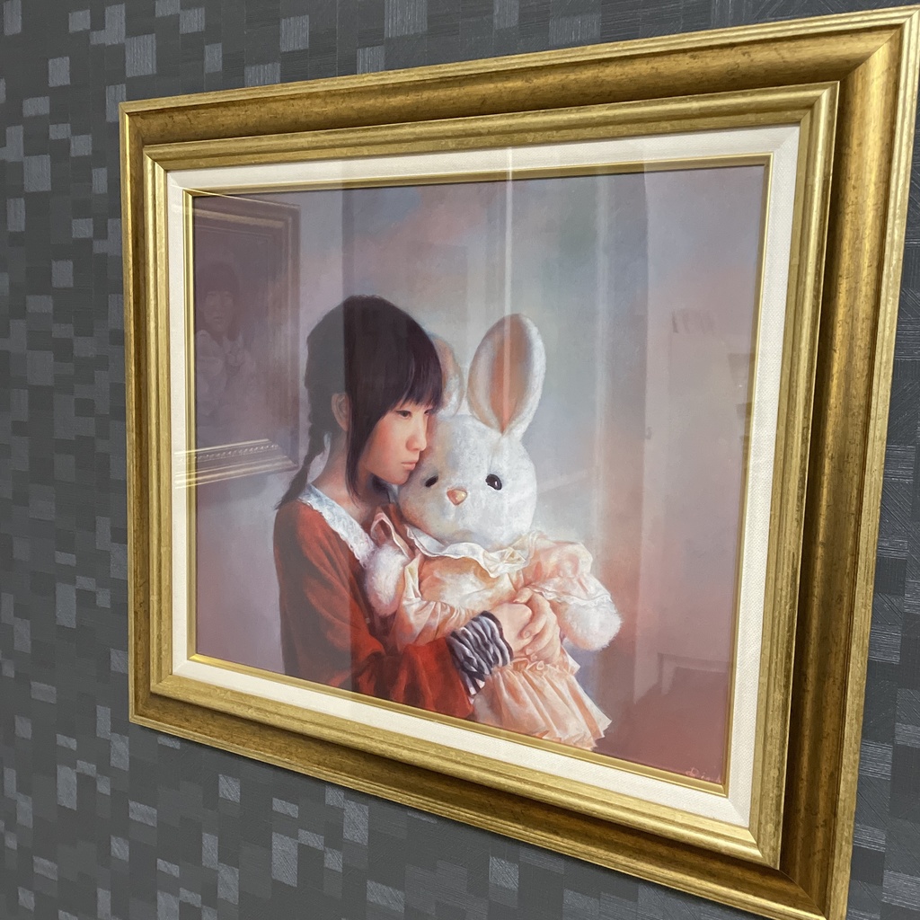 真作油絵「ひとりごと」(作者:浅村理江)