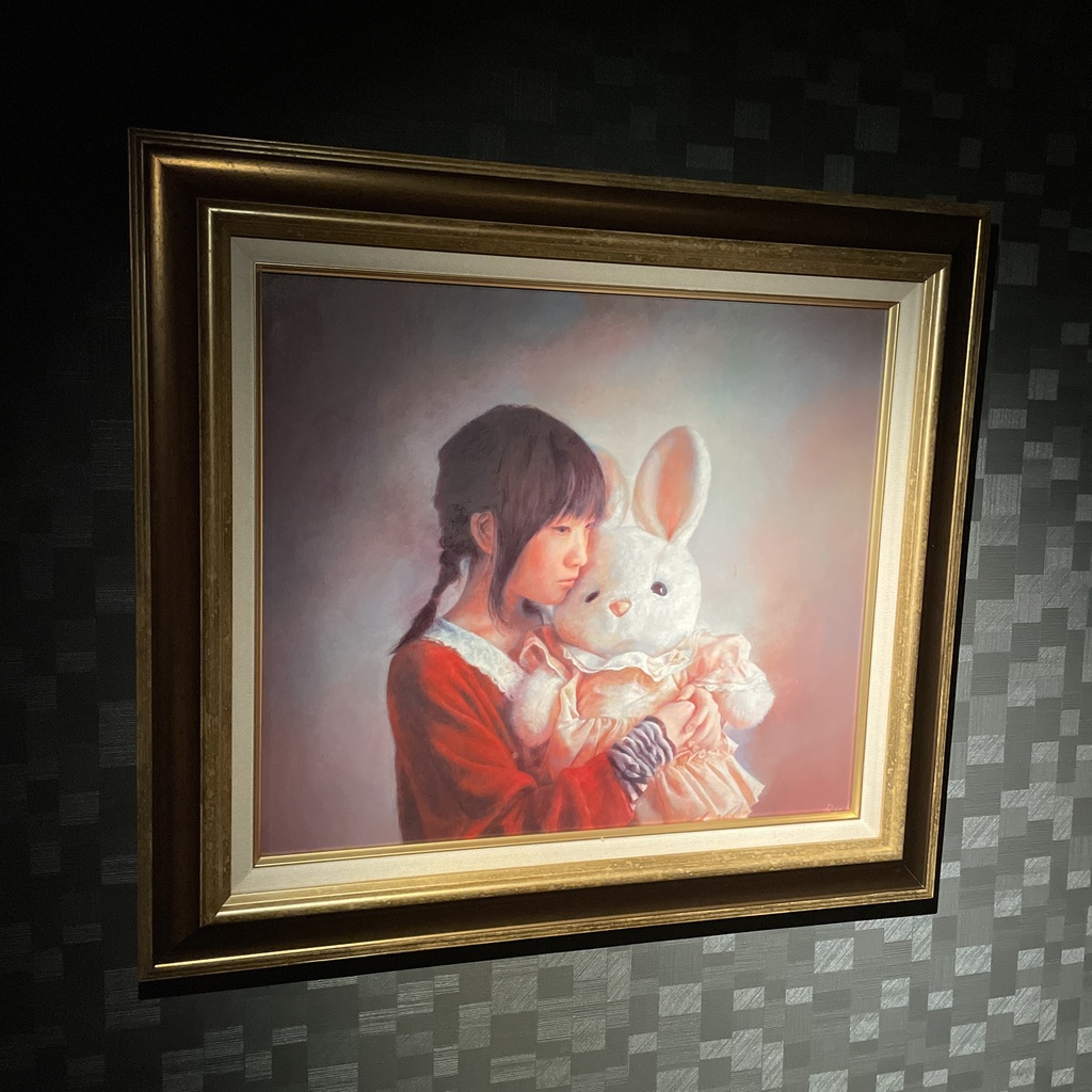 真作油絵「ひとりごと」(作者:浅村理江)