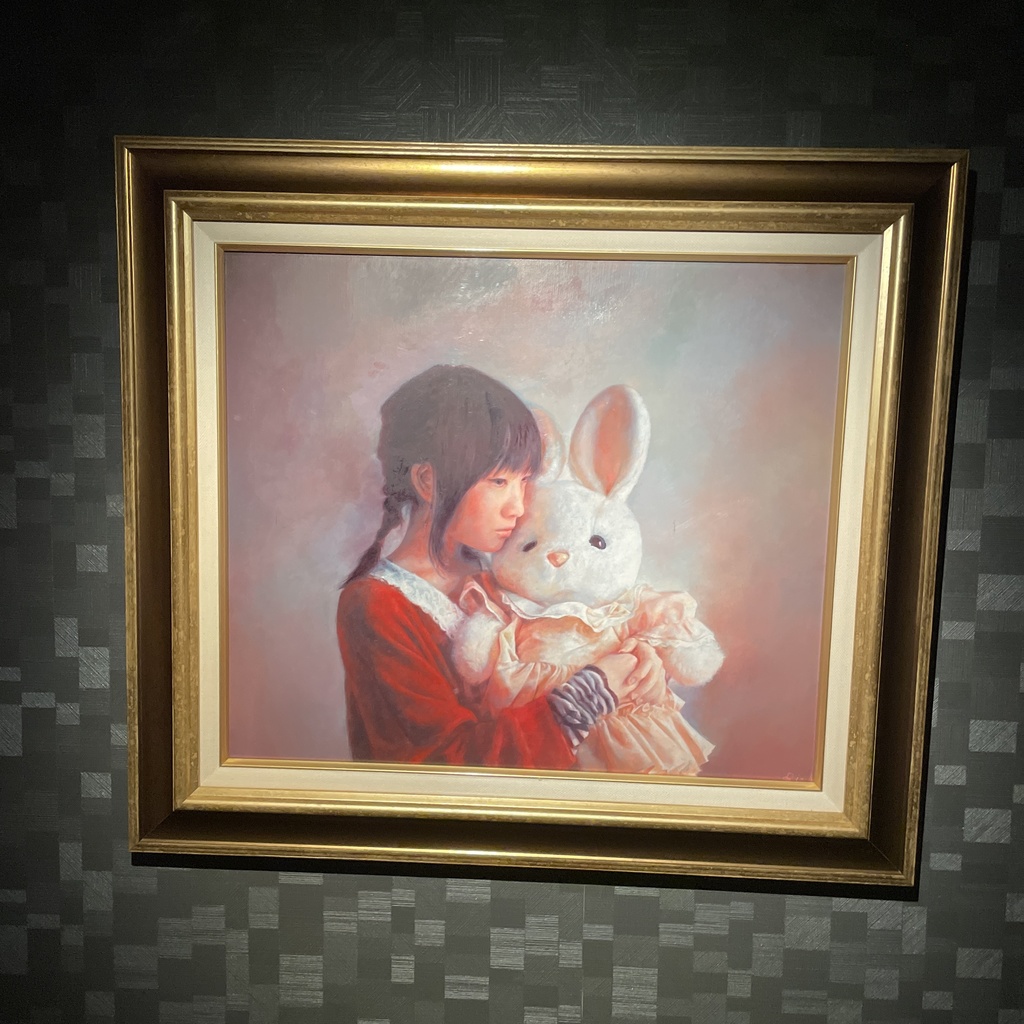 真作油絵「ひとりごと」(作者:浅村理江)