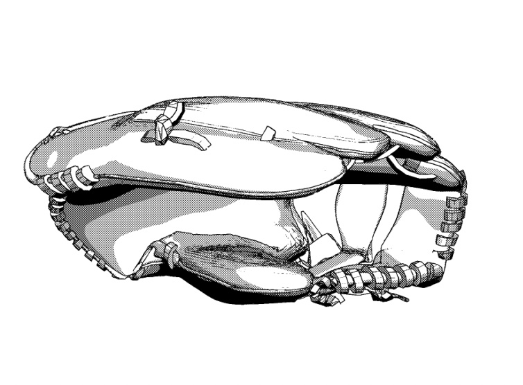 3D野球グローブ 左利き(閉める状態)